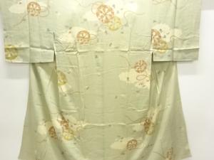 アンティーク　錦紗源氏車に宝尽くし模様長襦袢